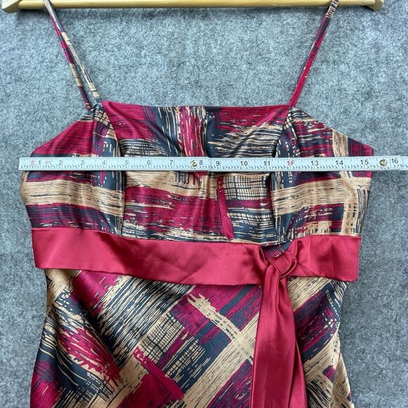 Rue De La Paix Dress 8 Satin Babydoll Bow Ribbon Structured Holiday Designer Lux - Picture 4 of 5